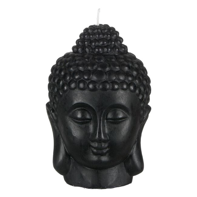 Lumanare decorativa 3D in forma de Budha, negru, 14x18 cm