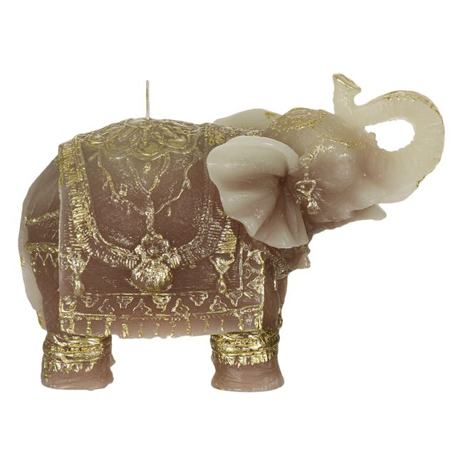 Lumanare decorativa 3D in forma de elefant cu broderie aurie [2]
