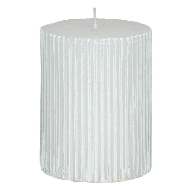 Lumanare decorativa glitter cu linii verticale in relief [2]