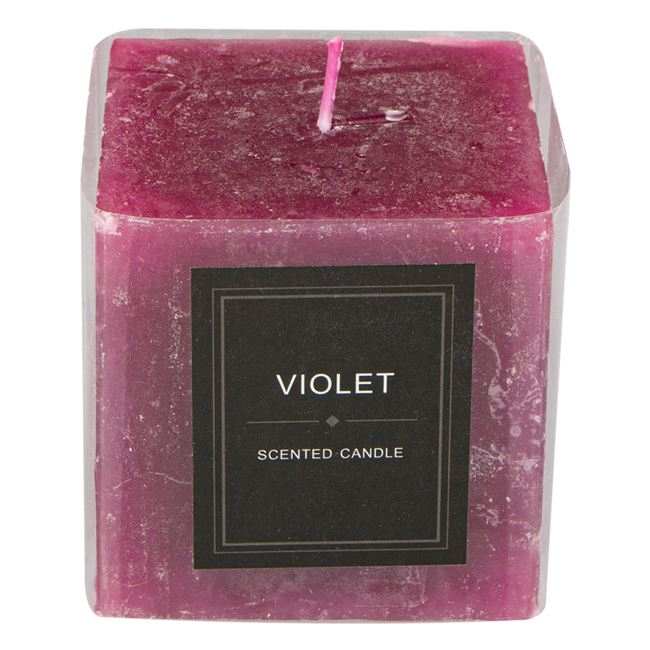 Lumanare parfumata cu aroma proaspata de violete, 7,5x7,5x7,5 cm