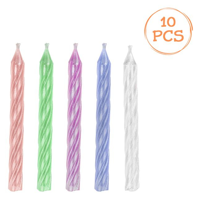 Lumanari spiralate pentru tort,culori pastelate,6 cm, 10 bucati/set [2]