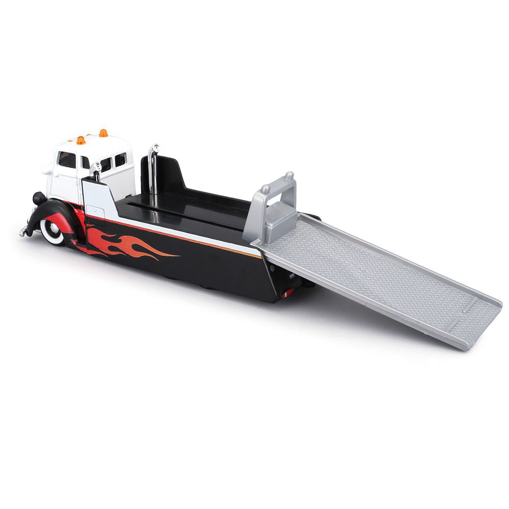MAISTO DESIGN ELITE TRANSPORT SET CAMION CU RAMPA COE FLATBED SI MASINUTA CHEVROLET K5 BLAZER 1979 SCARA 1 LA 64 [9]