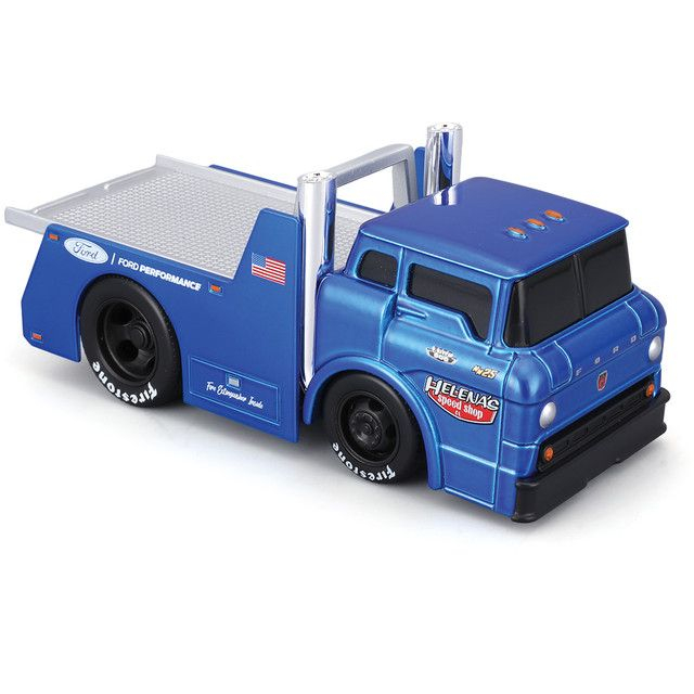 MAISTO MUSCLE TRANSPORTS SET CAMION CU PLATFORMA FORD C600 FLATBED 1966 SI MASINUTA FORD MUSTANG GT 1969  SCARA 1 LA 64 [7]