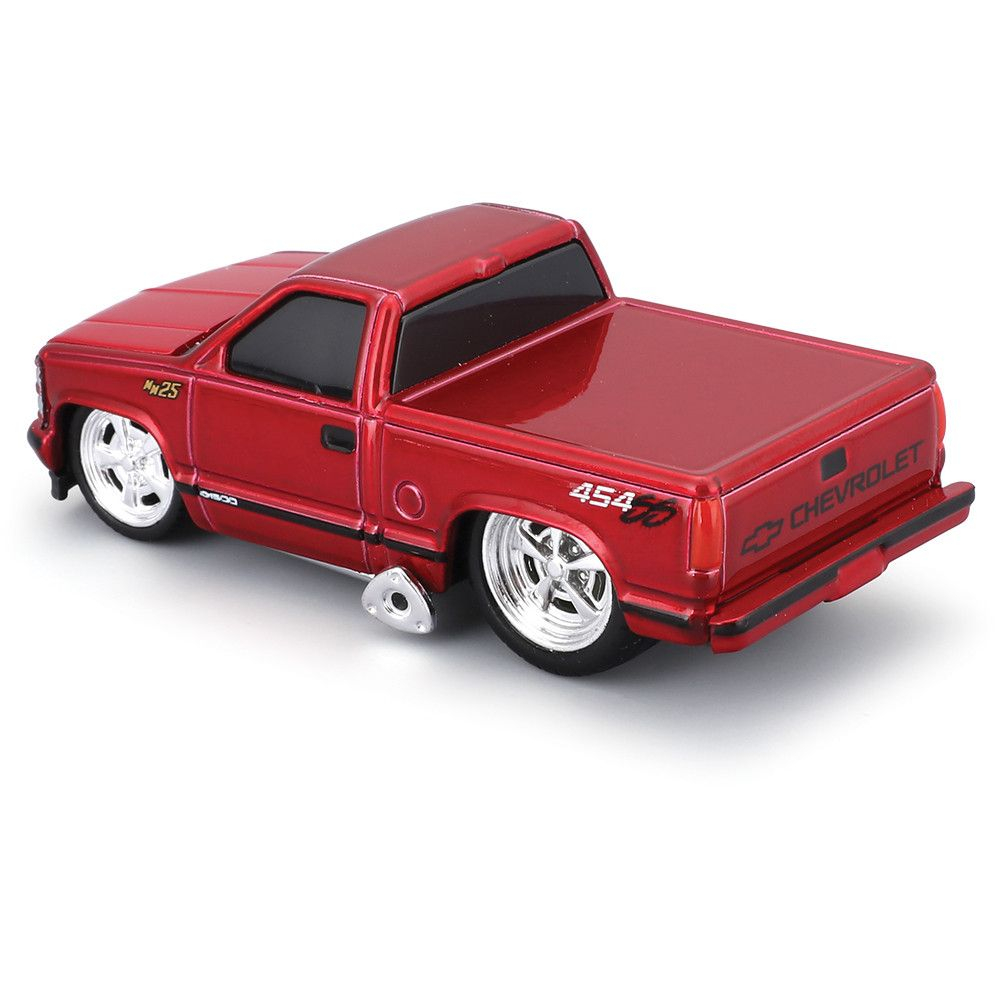 MAISTO MUSCLE TRANSPORTS SET CAMION CU PLATFORMA MACK R685ST FLATBED 1980 SI MASINUTA CHEVROLET 454 SS PICKUP 1993 SCARA 1 LA 64 [6]