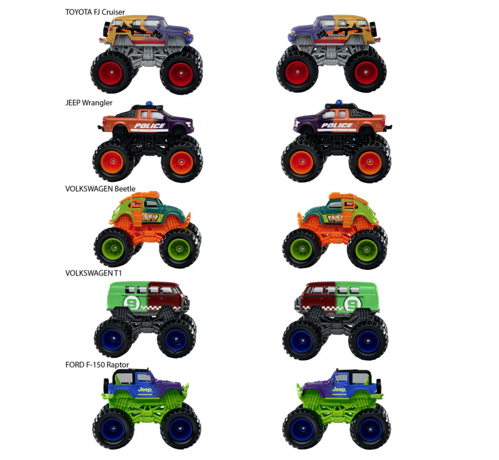 MAJORETTE MASINUTE DIN METAL MONSTER ROCKERZ SCARA 1:64 COLOR CHANGE [6]