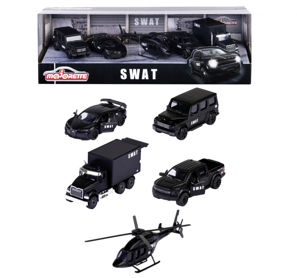 MAJORETTE MASINUTE METALICE SET 5 MASINI SWAT [1]
