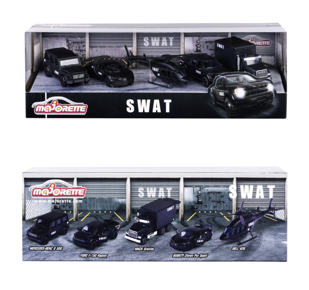 MAJORETTE MASINUTE METALICE SET 5 MASINI SWAT [3]