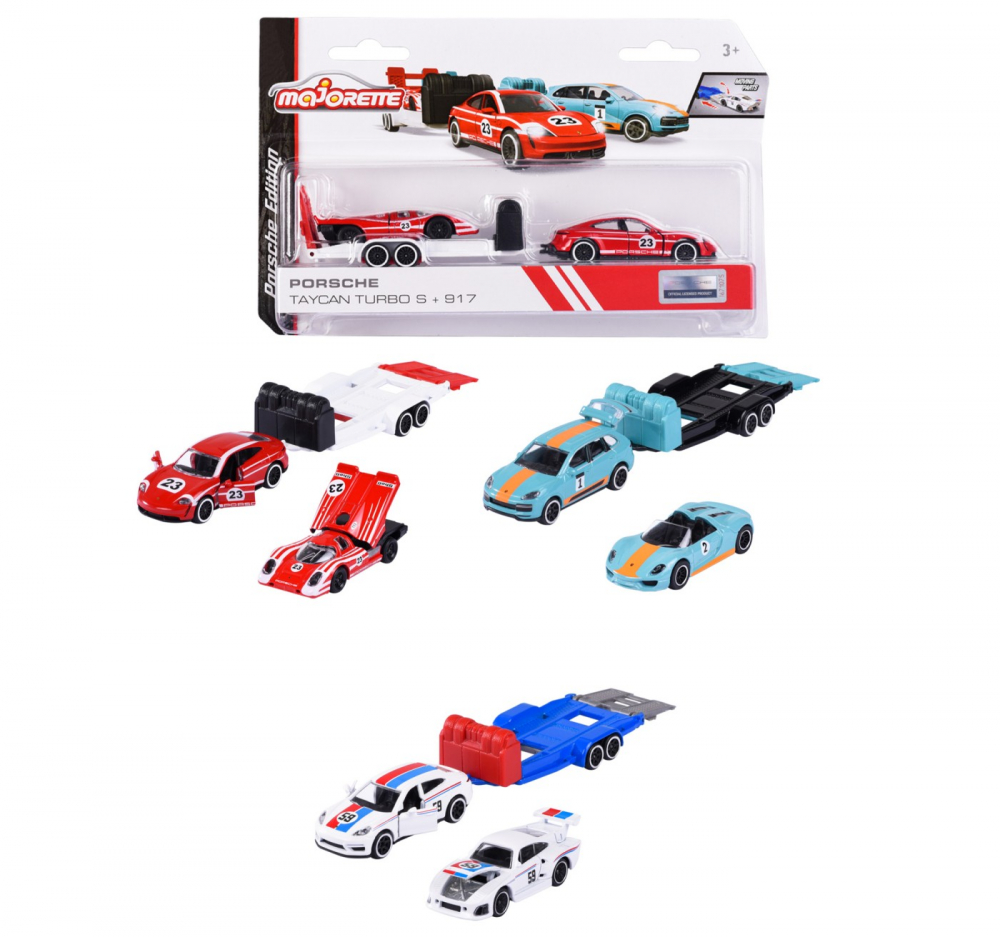 MAJORETTE SET 2 MASINUTE SI REMORCA PORSCHE SCARA 1:64 [4]