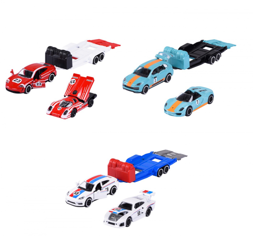 MAJORETTE SET 2 MASINUTE SI REMORCA PORSCHE SCARA 1:64 [2]