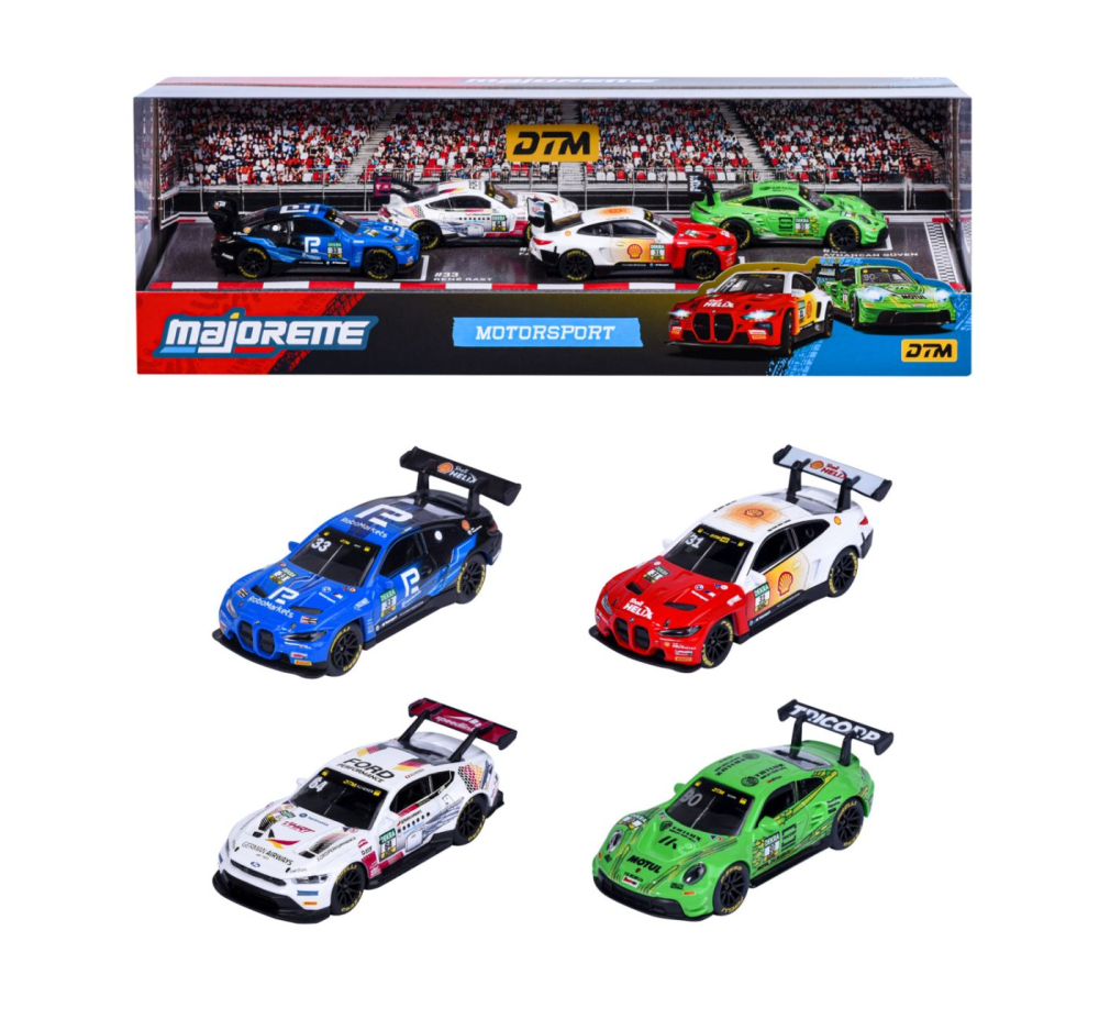 MAJORETTE SET 4 MASINUTE METALICE MOTORSPORT DTM SCARA 1 LA 64 [3]