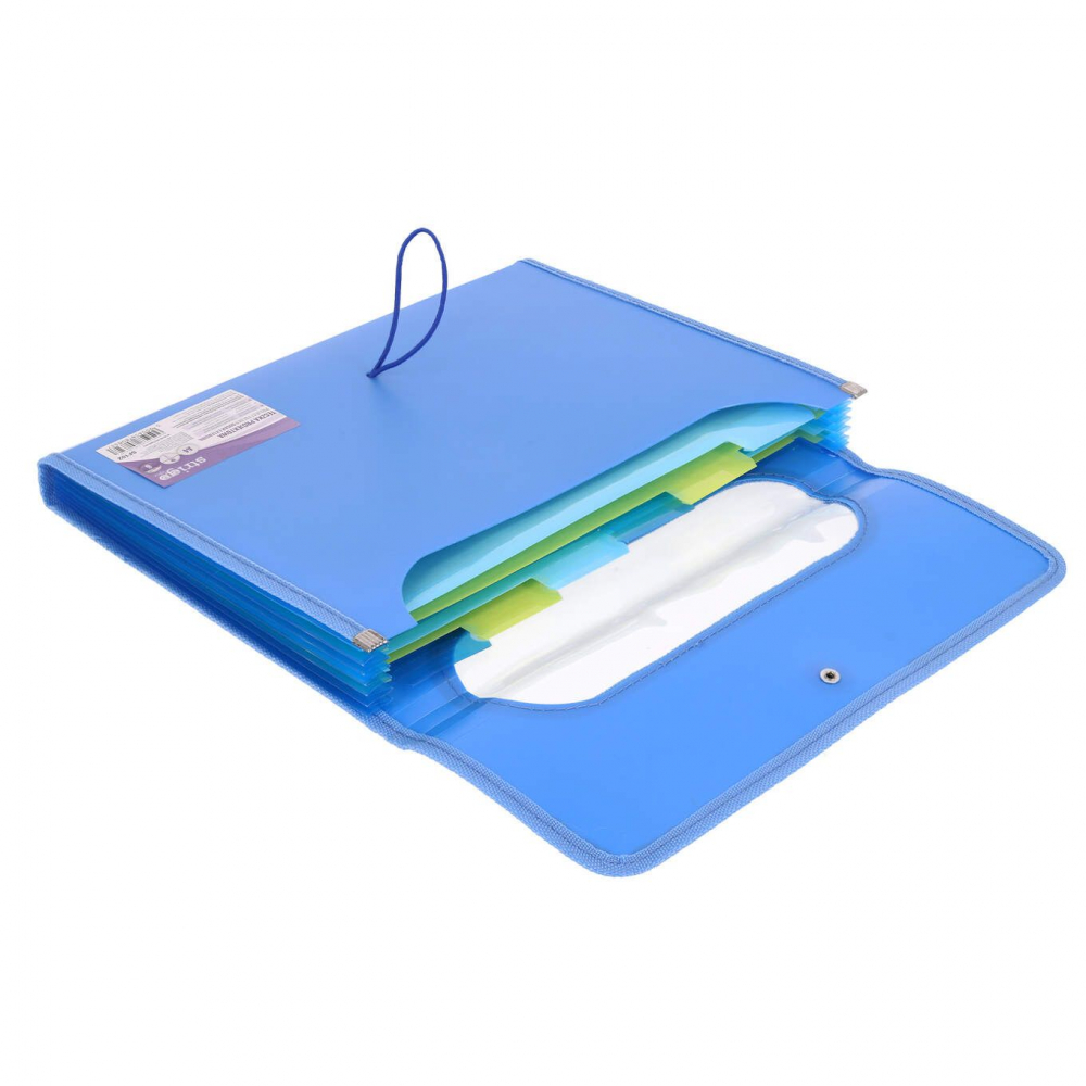 Mapa A4 extensibila cu 6 compartimente, plastic,albastru [2]