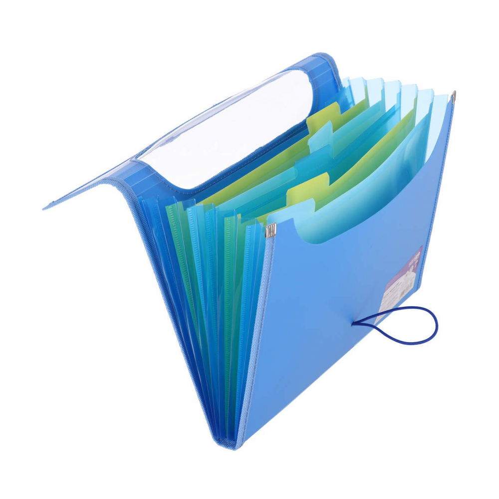 Mapa A4 extensibila cu 6 compartimente, plastic,albastru [4]