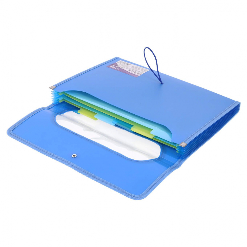 Mapa A4 extensibila cu 6 compartimente, plastic,albastru [3]
