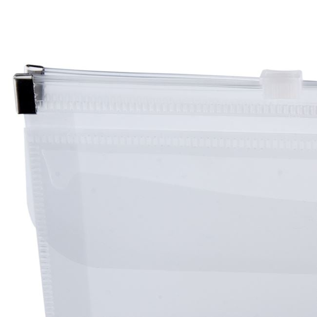 Mapa plastic cu fermoar zip si buzunar cu capsa,transparenta, 26x14 cm [2]