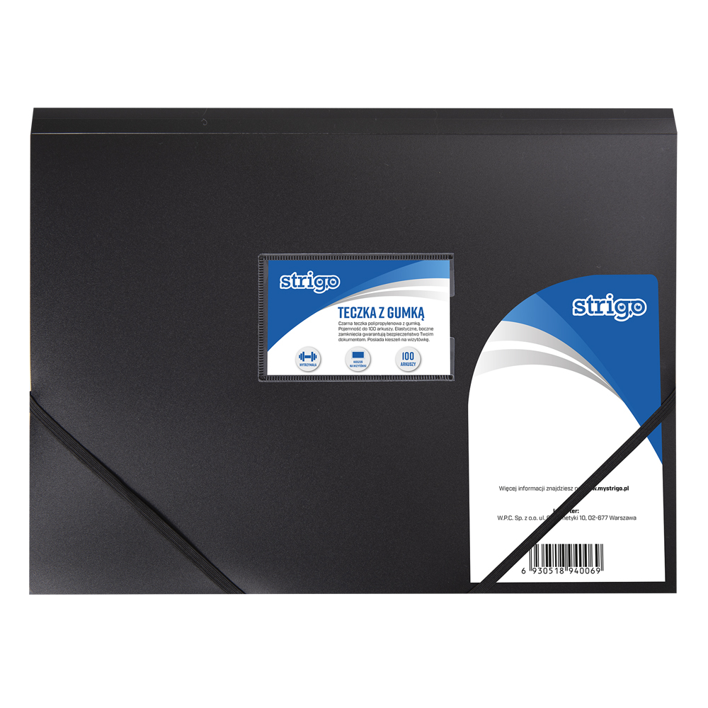 Mapa Strigo A4 cu elastic, negru
