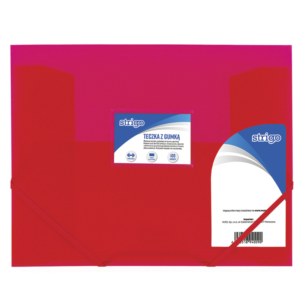 Mapa Strigo A4 cu elastic, roz ,   organizare colorata si practica