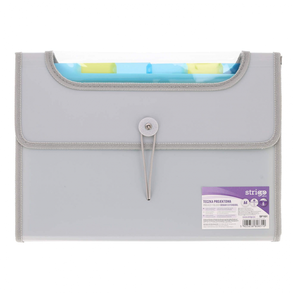 Mapa Strigo Plastic Extensibil A4, 6 Compartimente, gri