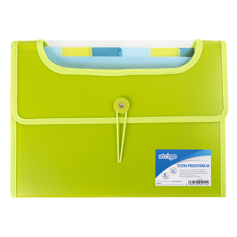 Mapa A4 extensibila cu 6 compartimente, plastic,verde