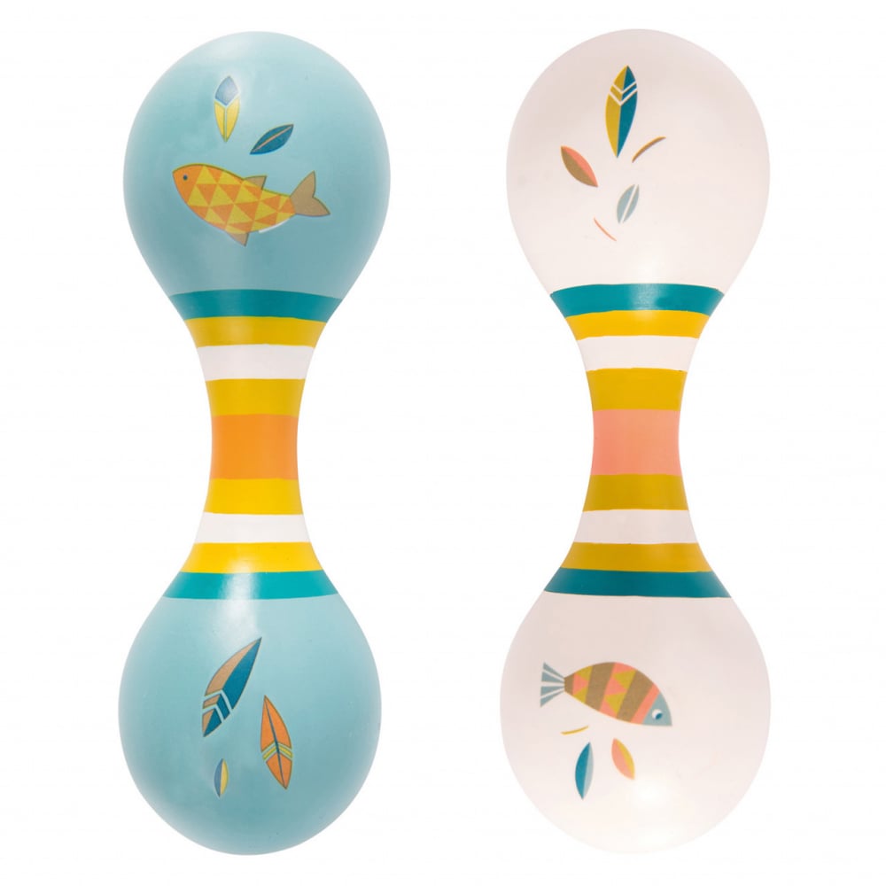 Maracas dublu alb, Moulin Roty [2]