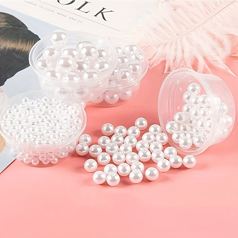 Margele perle din plastic pentru activitati crafts cu diametru 10 mm, alb ,20 grame [2]