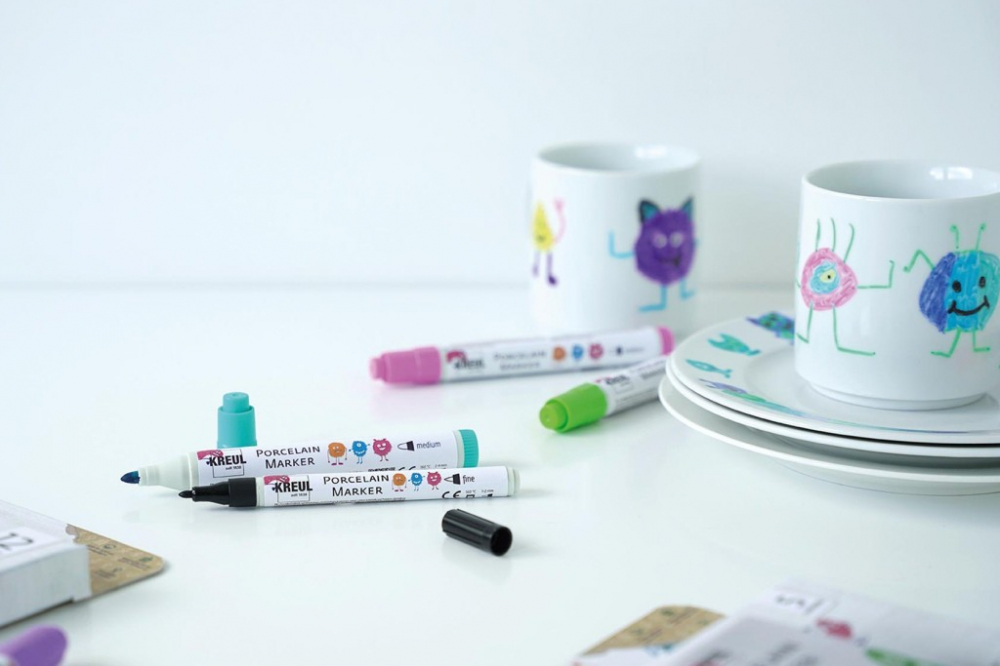 Marker copii Kreul Medium pentru porțelan, varf mediu 2-4 mm, 12 culori [2]