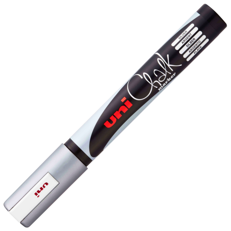 Marker creta lichida 1.8-2.5mm,varf rotund,argintiu [2]