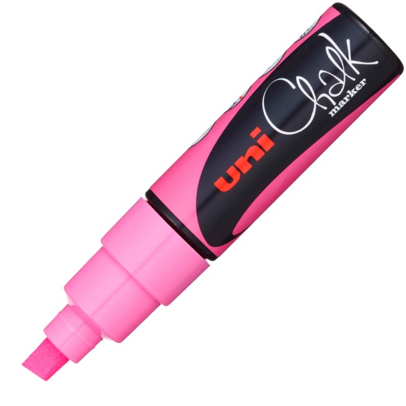 Marker creta lichida cu varf tesit,roz fosforescent,8 mm [2]