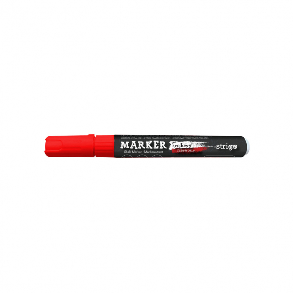 Marker Strigo cu creta lichida, varf rotund ,   rosu