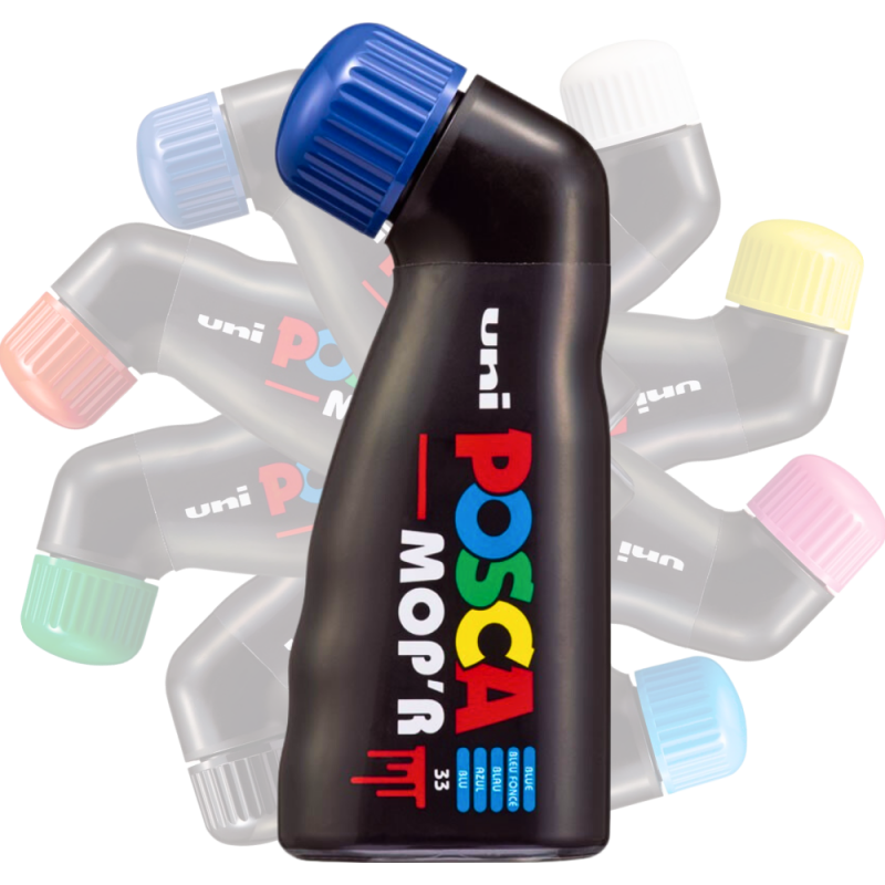 Marker cu cerneala pigmentara UNI PCM22 Posca 3-19 mm,varf buretat,albastru [2]
