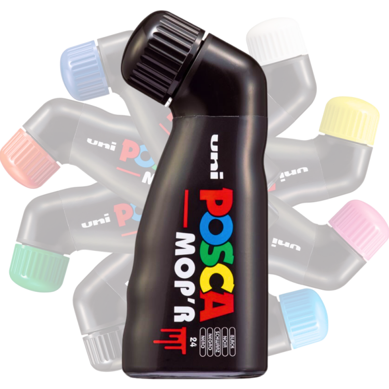 Marker cu cerneala pigmentara UNI PCM22 Posca 3-19 mm,varf buretat,negru [2]