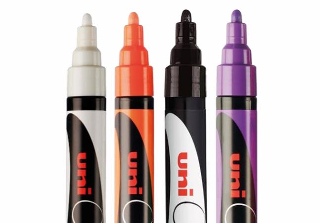 Marker cu creta lichida nepermanenta pentru activitati craft,varf mediu 1.8-2.5 mm, 4 culori/set [3]