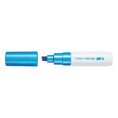 Marker cu vopsea pe baza de apa, varf tesit 8mm,Pilot Pintor Metalic,albastru metalic