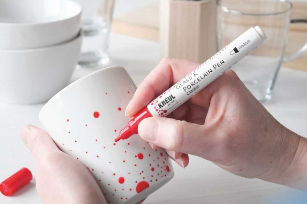 Marker Kreul Classic Medium pentru sticlă și porțelan, varf mediu 2-4 mm,16 culori [2]