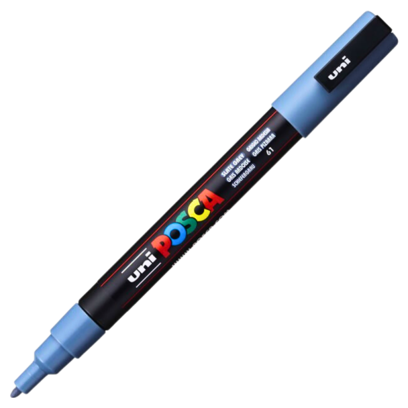 Marker PC-3M Posca cu vopsea pe baza de apa,varf fin, 0.9-1.3 mm,gri albastrui