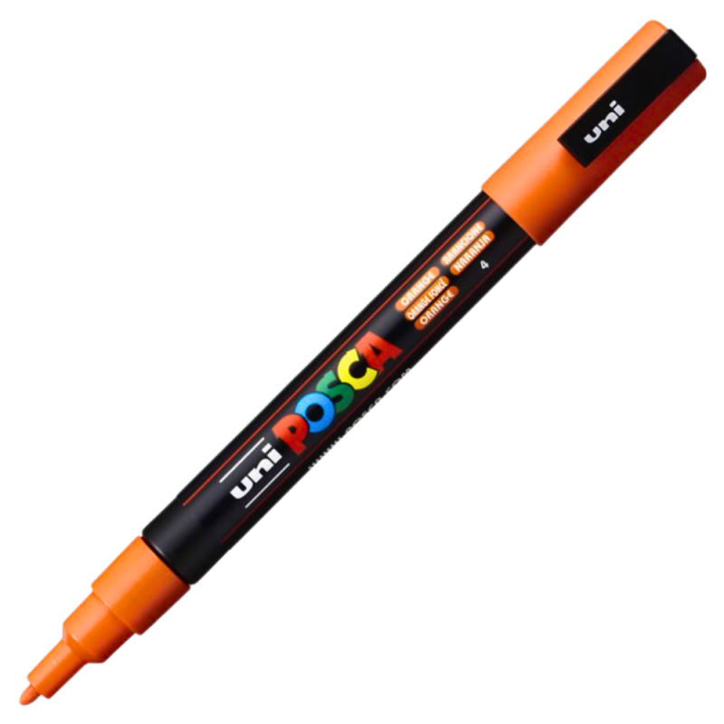 Marker PC-3M Posca cu vopsea pe baza de apa,varf fin, 0.9-1.3 mm,portocaliu