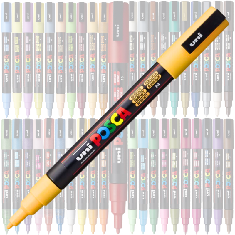 Marker PC-3M Posca cu vopsea pe baza de apa,varf fin, 0.9-1.3 mm,portocaliu caisa [2]