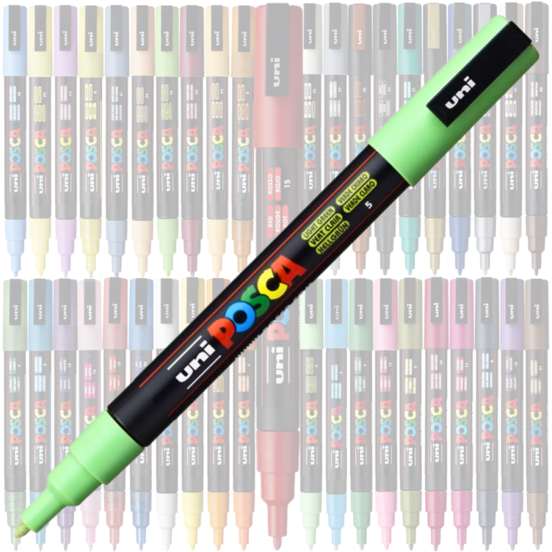 Marker PC-3M Posca cu vopsea pe baza de apa,varf fin, 0.9-1.3 mm,verde deschis [2]