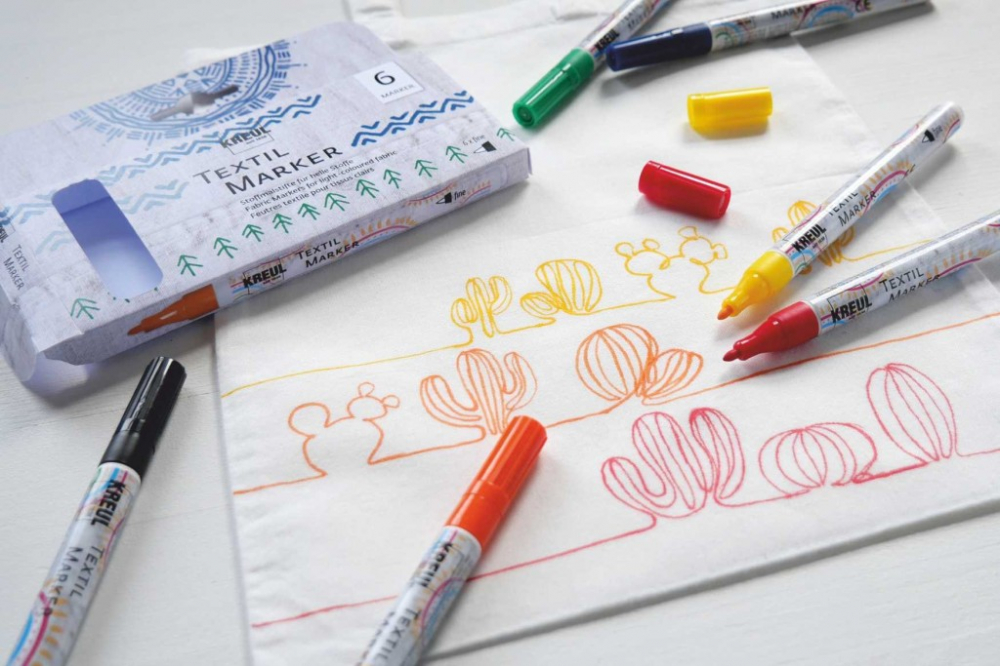 Marker pentru textile, vârf fin, 6 bucati/set [3]