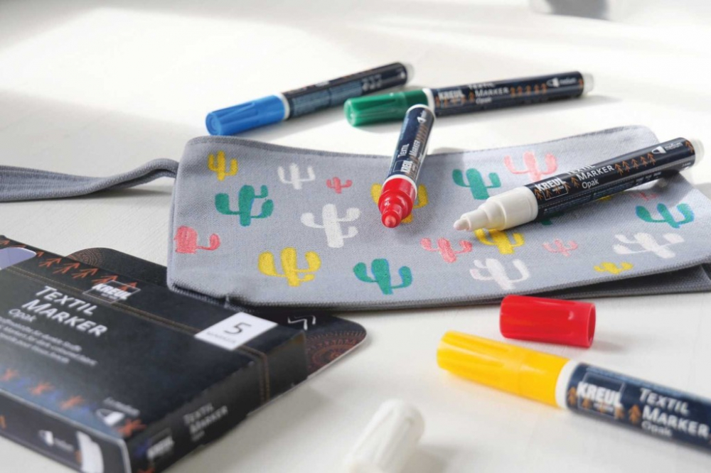 Marker pentru textile Opak, vârf mediu 5 bucati/set [2]
