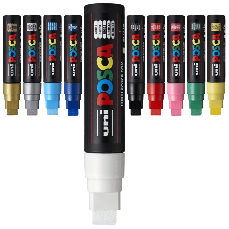Marker UNI PC-17K Posca,15.0 mm,varf tesit,alb [4]
