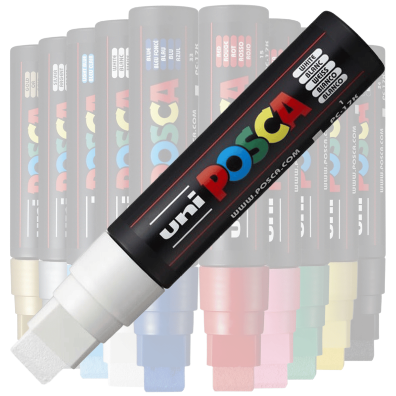 Marker UNI PC-17K Posca,15.0 mm,varf tesit,alb [2]