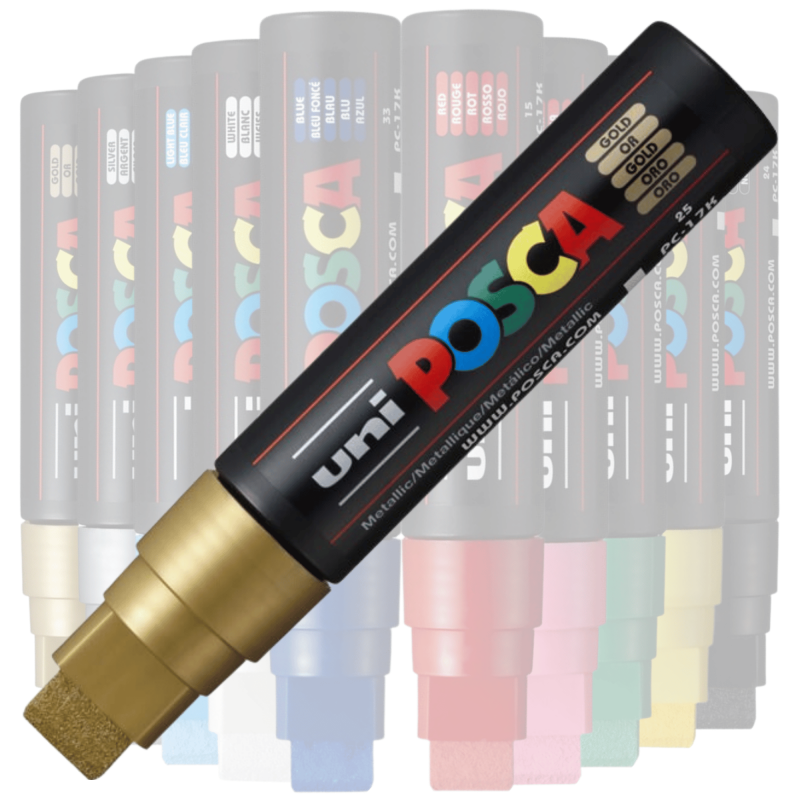 Marker UNI PC-17K Posca,15.0 mm,varf tesit,auriu [3]