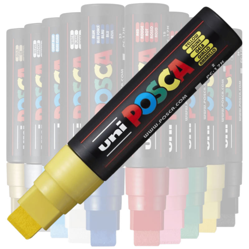 Marker UNI PC-17K Posca,15.0 mm,varf tesit,galben [3]