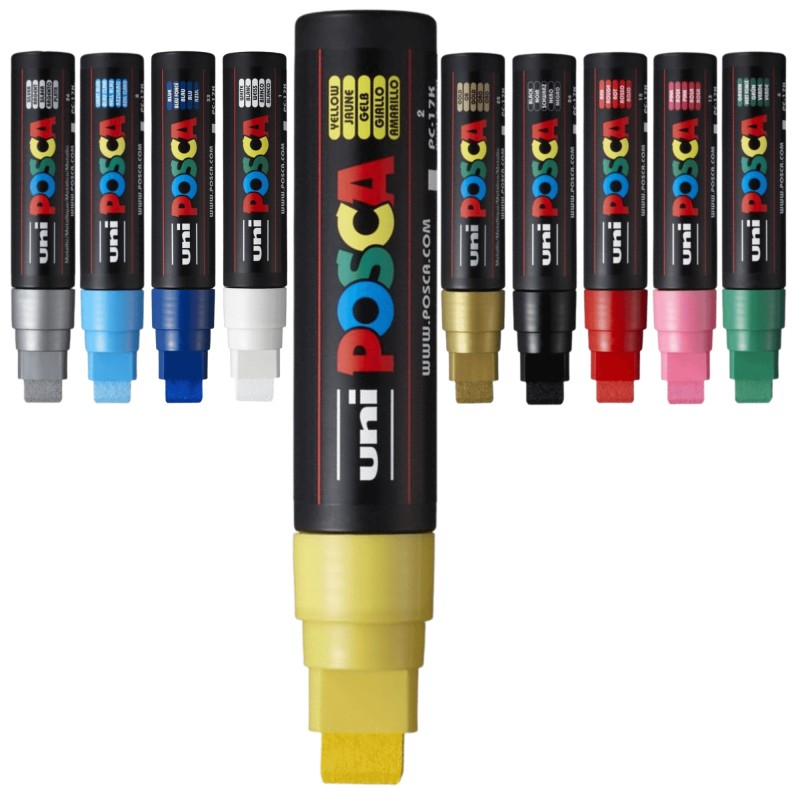 Marker UNI PC-17K Posca,15.0 mm,varf tesit,galben [4]