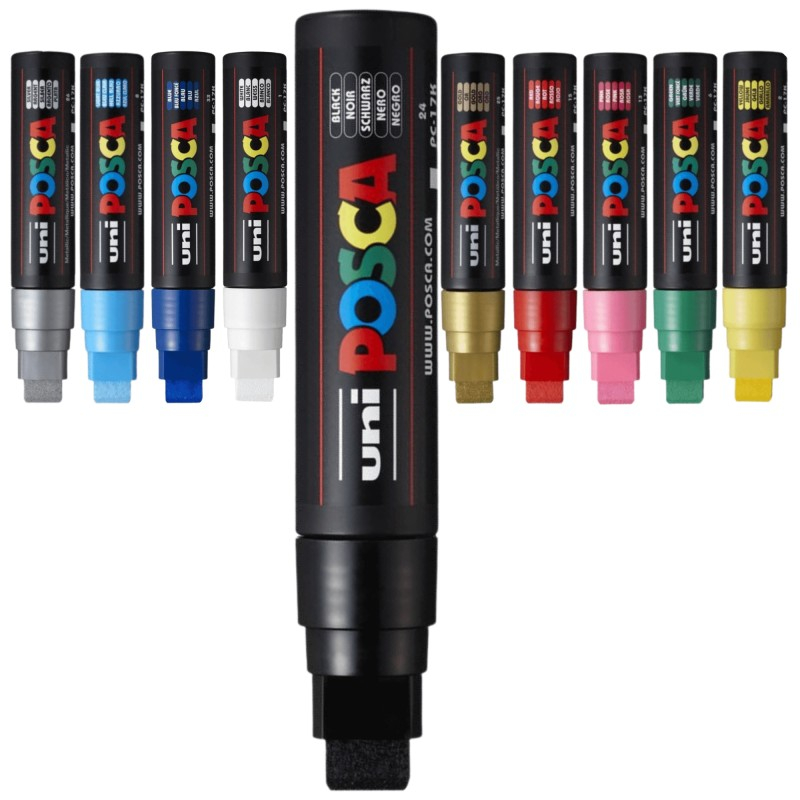 Marker UNI PC-17K Posca,15.0 mm,varf tesit,negru [4]