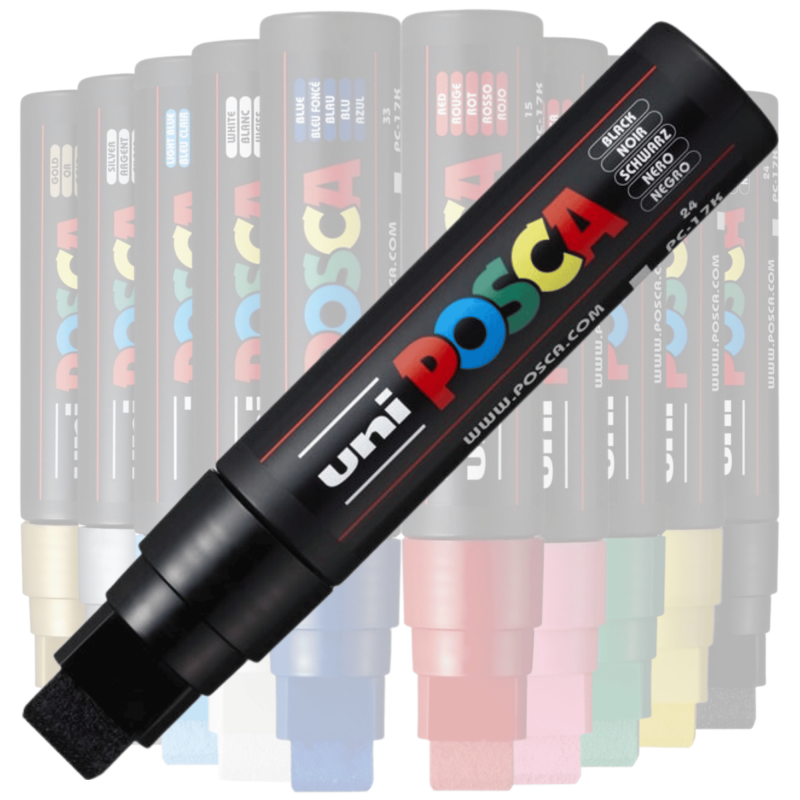 Marker UNI PC-17K Posca,15.0 mm,varf tesit,negru [3]