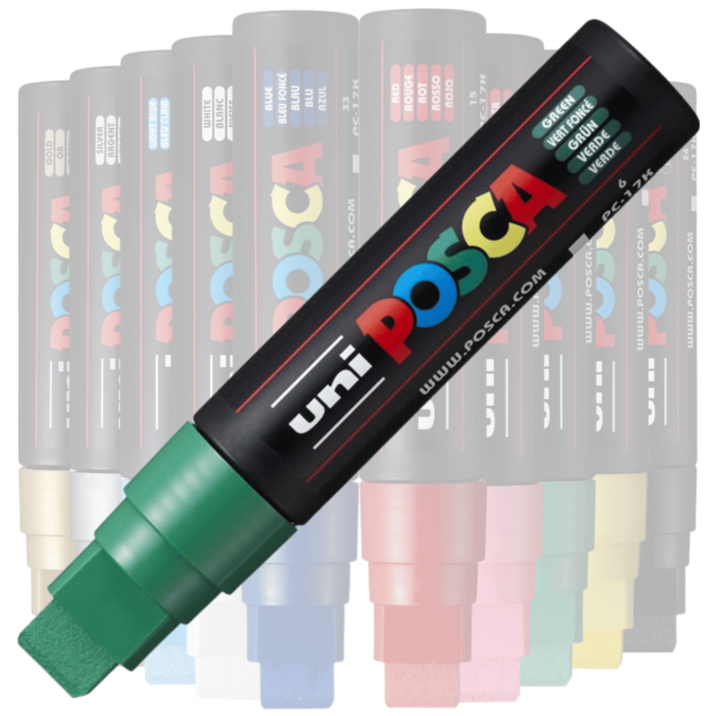 Marker UNI PC-17K Posca,15.0 mm,varf tesit,verde [3]