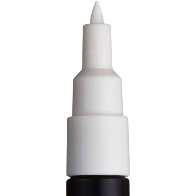 Marker UNI PC-1M Posca 0.7 mm,varf rotund,alb [2]