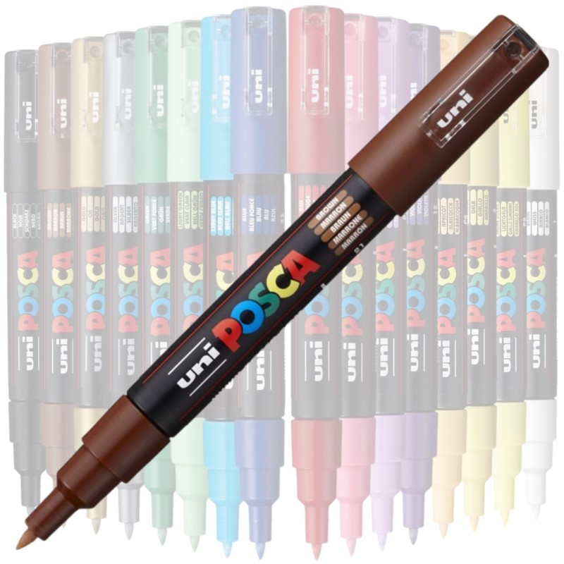 Marker UNI PC-1M Posca 0.7 mm,varf rotund,maro [3]