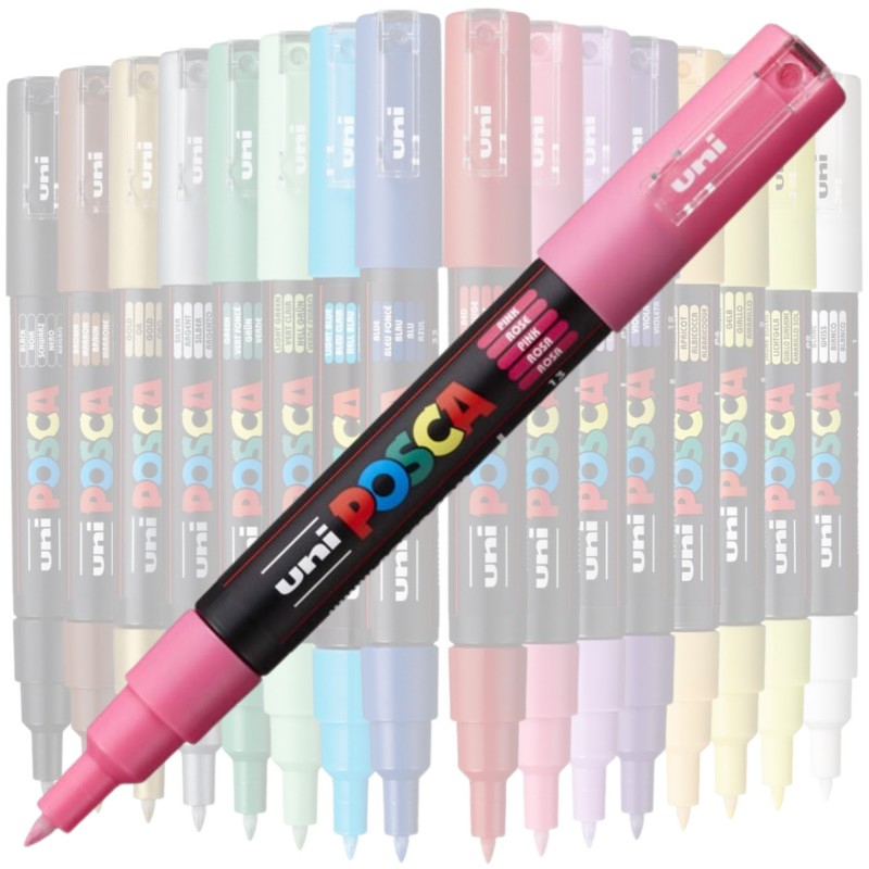 Marker UNI PC-1M Posca 0.7 mm,varf rotund,roz [3]